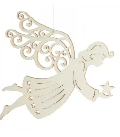 Ange De Noël A Suspendre En Feuille D'Erable, 14 Cm|Waldfabrik, photophore en bois et étoile sapin de Noël Hot