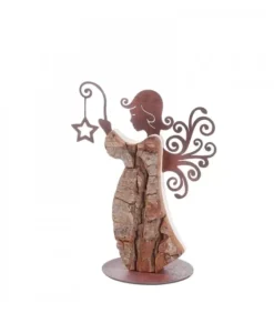 Ange De Noël En Bois Avec Ailes Metal, 15 Cm|Waldfabrik, photophore en bois et étoile sapin de Noël Best