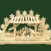 Arche Lumineuse Led, Personnages Crèche De Noël En Bois Naturel Cisele|Ratags, décos de Noël lumineuses en bois New