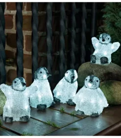 Bebes Pingouins Lumineux Led En Acrylique, 12,5 Cm|Konstsmide, guirlandes lumineuses de Noël