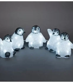 Bebes Pingouins Lumineux Led En Acrylique, 12,5 Cm|Konstsmide, guirlandes lumineuses de Noël