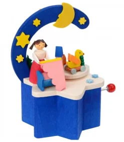 Boite A Musique A Manivelle Bleu, Chambre D'Enfant|Graupner, décoration de sapin de Noël, Déco Noël enfant