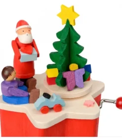 Boite A Musique A Manivelle Rouge, Père Noël Et Enfant|Graupner, décoration de sapin de Noël, Déco Noël enfant Clearance
