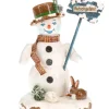 Bonhomme De Neige "Risque De Glisser" - Village De Noël Miniature|Hubrig, figurines pour enfant New