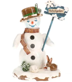 Bonhomme De Neige "Risque De Glisser" - Village De Noël Miniature|Hubrig, figurines pour enfant New