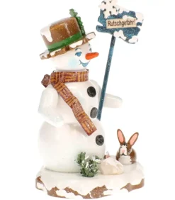Bonhomme De Neige "Risque De Glisser" - Village De Noël Miniature|Hubrig, figurines pour enfant New