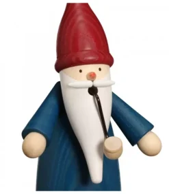 Bonhomme Fumeur Père Noël Manteau Bleu|Seiffener Volkskunst Hot