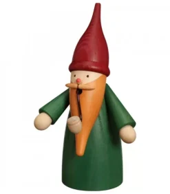 Bonhomme Fumeur Père Noël Manteau Vert|Seiffener Volkskunst Sale