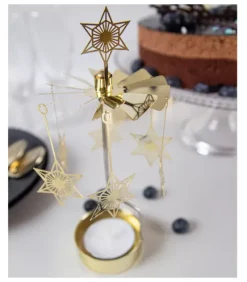 Bougeoir Carrousel Etoiles Dorees|Pluto Produkter, déco de Noël Scandinave Online