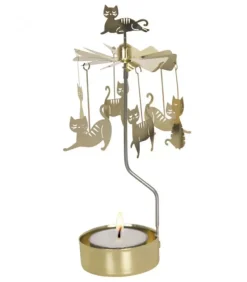 Bougeoir Carrousel Famille Chats Dores|Pluto Produkter, déco de Noël Scandinave Hot