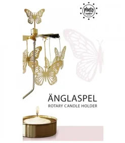 Bougeoir Carrousel Papillons Dores|Pluto Produkter, déco de Noël Scandinave Online