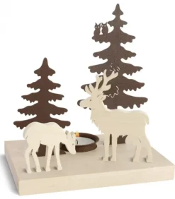 Bougeoir De Table Décoratif, Cerf Et Biche|Waldfabrik, photophore en bois et étoile sapin de Noël Best