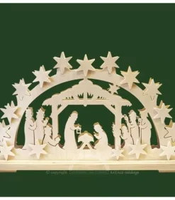 Bougeoir Electrique Led Crèche Lumineuse En Bois|Ratags, décos de Noël lumineuses en bois Clearance