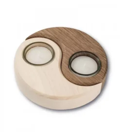 Bougeoir En Bois A 2 Bougies Yin-Yang|Waldfabrik, photophore en bois et étoile sapin de Noël