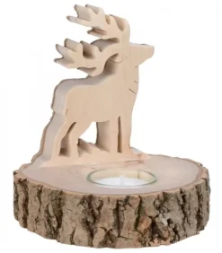 Bougeoir En Bois Brame Du Cerf, 13 Cm|Waldfabrik, photophore en bois et étoile sapin de Noël Outlet