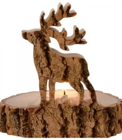 Bougeoir En Bois Brame Du Cerf, 13 Cm|Waldfabrik, photophore en bois et étoile sapin de Noël Outlet