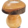 Bougeoir En Bois, Champignon 12 Cm|Waldfabrik, photophore en bois et étoile sapin de Noël Hot