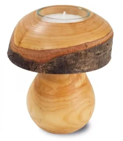 Bougeoir En Bois, Champignon 12 Cm|Waldfabrik, photophore en bois et étoile sapin de Noël Hot