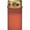 Bougie Cimetiere Rouge Avec Couvercle Dore, 12 Cm|Ewa Kerzen, bougies de Noël et bougies de l'Avent Best