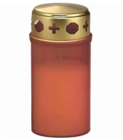 Bougie Cimetiere Rouge Avec Couvercle Dore, 12 Cm|Ewa Kerzen, bougies de Noël et bougies de l'Avent Best