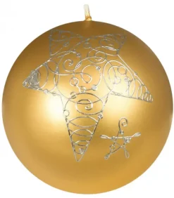 Bougie De Noël Boule Avec Etoile, 8 Cm|Ewa Kerzen, bougies de Noël et bougies de l'Avent Discount