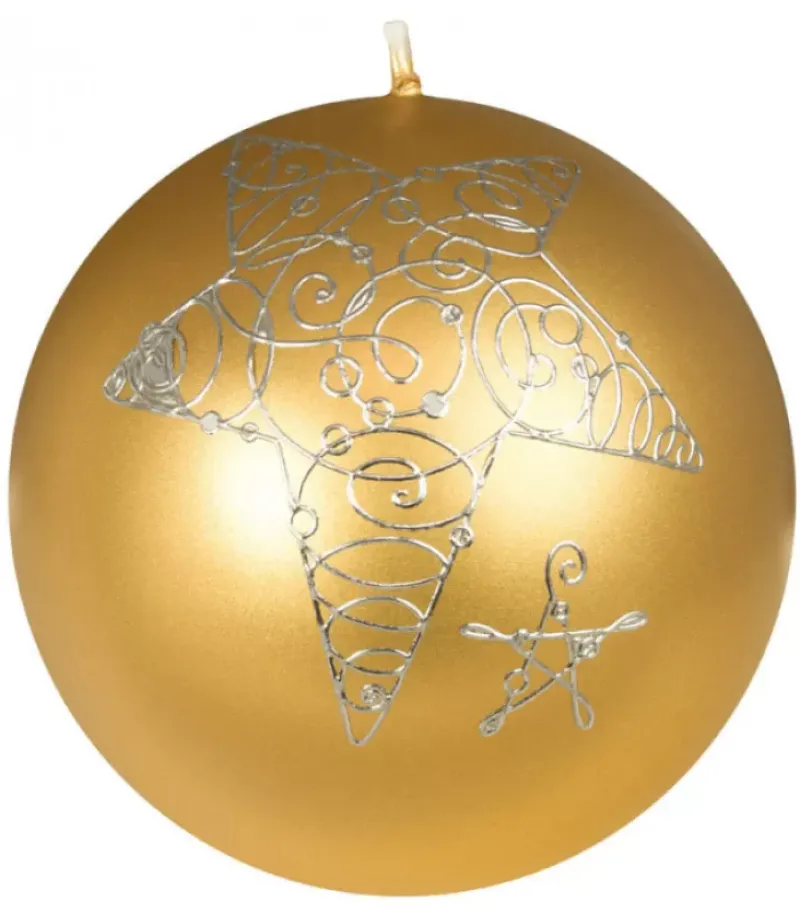 Bougie De Noël Boule Avec Etoile, 8 Cm|Ewa Kerzen, bougies de Noël et bougies de l'Avent Discount