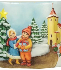 Bougie De Noël Vintage Scene Enfant Et Village|Ewa Kerzen, bougies de Noël et bougies de l'Avent Discount