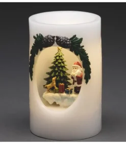 Bougie Led Père Noël Avec Petit Chien|Konstsmide, guirlandes lumineuses de Noël New