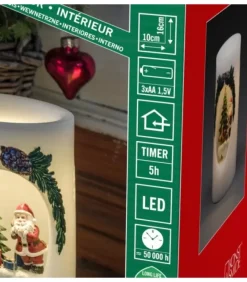 Bougie Led Père Noël Avec Petit Chien|Konstsmide, guirlandes lumineuses de Noël New