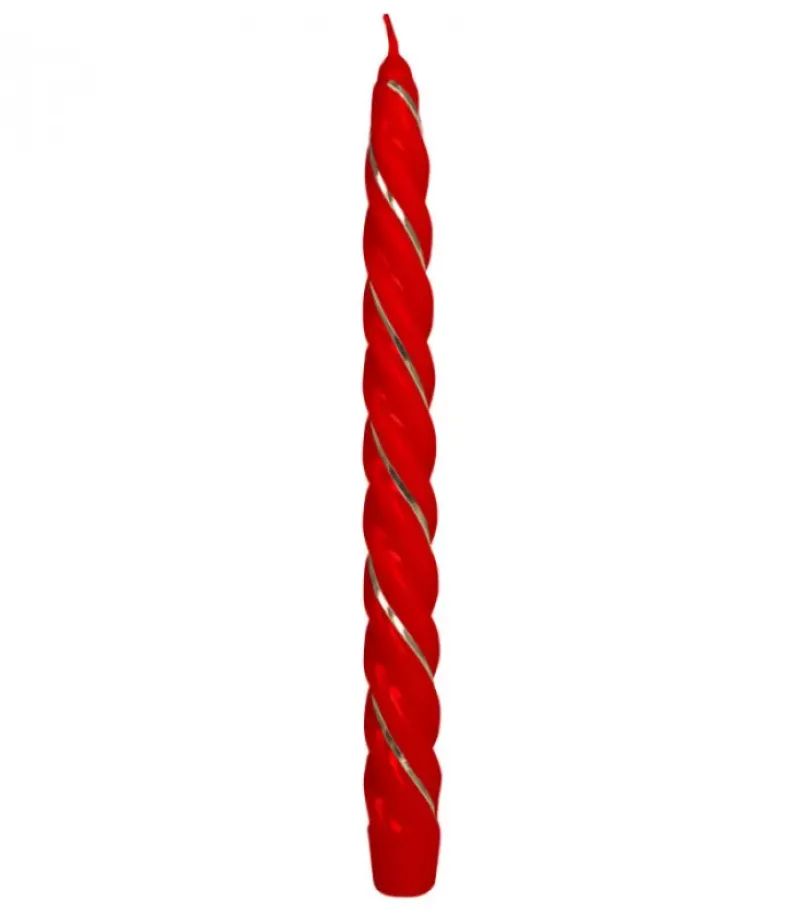 Bougie Torsadee Pour Chandelier 25 Cm|Ewa Kerzen, bougies de Noël et bougies de l'Avent New