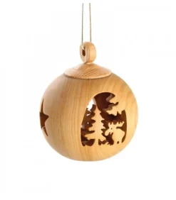 Boule De Noël En Bois, Motif Elan, 6 Cm|Waldfabrik, photophore en bois et étoile sapin de Noël Online