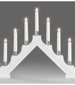 Chandelier À 7 Branches Electrique En Bois Blanc|Konstsmide, guirlandes lumineuses de Noël Discount