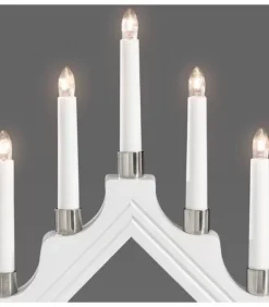 Chandelier À 7 Branches Electrique En Bois Blanc|Konstsmide, guirlandes lumineuses de Noël Discount