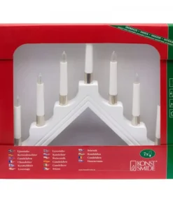 Chandelier À 7 Branches Electrique En Bois Blanc|Konstsmide, guirlandes lumineuses de Noël Discount