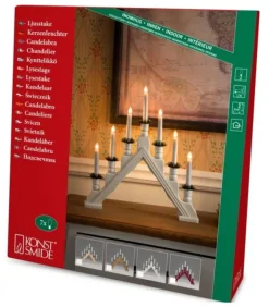 Chandelier 7 Bougies Electriques En Bois De Chene|Konstsmide, guirlandes lumineuses de Noël Sale