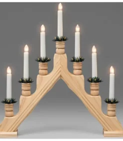 Chandelier 7 Branches Electrique En Bois Naturel|Konstsmide, guirlandes lumineuses de Noël Hot