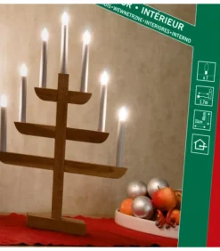 Chandelier 7 Branches En Bois De Chene Huile, 46 Cm|Konstsmide, guirlandes lumineuses de Noël Online