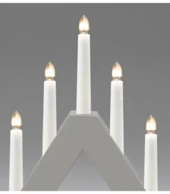 Chandelier En Bois Scandinave, Laque Gris Mat, 7 Ampoules|Konstsmide, guirlandes lumineuses de Noël Hot