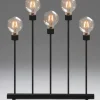 Chandelier Led 5 Ampoules Rondes Ambrees En Metal Noir, 54 Cm|Konstsmide, guirlandes lumineuses de Noël Clearance