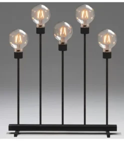 Chandelier Led 5 Ampoules Rondes Ambrees En Metal Noir, 54 Cm|Konstsmide, guirlandes lumineuses de Noël Clearance
