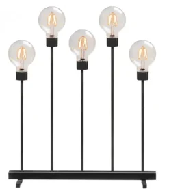 Chandelier Led 5 Ampoules Rondes Ambrees En Metal Noir, 54 Cm|Konstsmide, guirlandes lumineuses de Noël Clearance