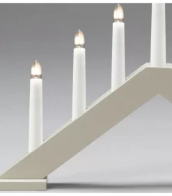Chandelier Scandinave En Bois, Laque Beige Mat|Konstsmide, guirlandes lumineuses de Noël Outlet