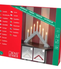 Chandelier Scandinave En Bois, Laque Beige Mat|Konstsmide, guirlandes lumineuses de Noël Outlet
