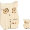 Chouette En Bois Avec Deux Bebes Chouettes, 10 Cm|Waldfabrik, photophore en bois et étoile sapin de Noël New