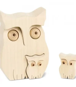 Chouette En Bois Avec Deux Bebes Chouettes, 10 Cm|Waldfabrik, photophore en bois et étoile sapin de Noël New