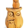 Chouette En Bois Poli Avec Deux Enfants, 8 Cm|Waldfabrik, photophore en bois et étoile sapin de Noël New