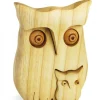 Chouette En Bois Poli Avec Enfant, 9 Cm|Waldfabrik, photophore en bois et étoile sapin de Noël