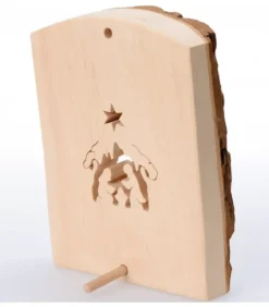 Crèche A Poser En Ecorce De Bois, 11 Cm|Waldfabrik, photophore en bois et étoile sapin de Noël Hot