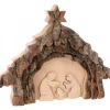 Crèche De Noël 13 Cm, Taillee Dans Une Ecorce De Bois, Motif Etable|Waldfabrik, photophore en bois et étoile sapin de Noël Online