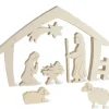 Crèche De Noël Avec Nativite, Bois Naturel, 15 Cm|Waldfabrik, photophore en bois et étoile sapin de Noël